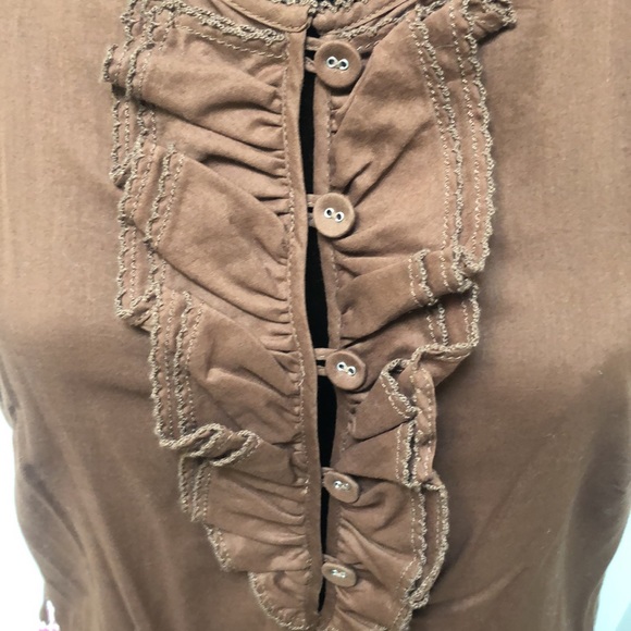 Tory Burch Brown Pink Yellow Sleeveless Tunic NWT - Picture 2 of 14